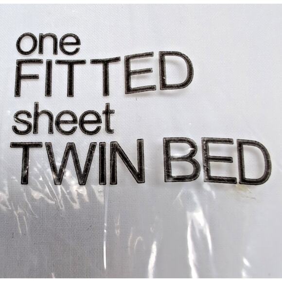 VTG JCPenney Twin Fitted Sheet White No Iron Percale 50/50 Poly/Cotton NEW READ - Picture 3 of 8